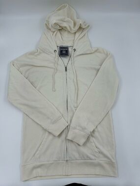 Victoria's Secret PINK Soft Cream Hoodie with Navy Crest Label S/P